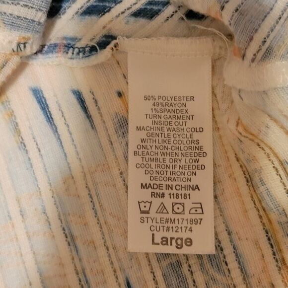 Womans Top Soft Sparkly Sheer Top Cap Sleeve Asian -  FRENCH BLUE brand L - Picture 12 of 16